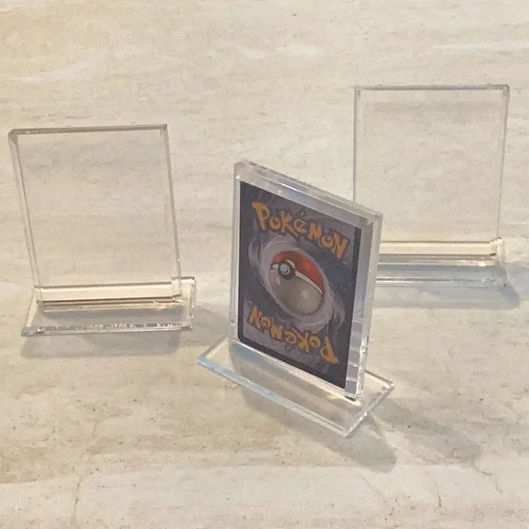 Other | Acrylic Trading Card Display Stand Vertical Pokemon Sports Cards  Holder Lot Of 3 | Poshmark